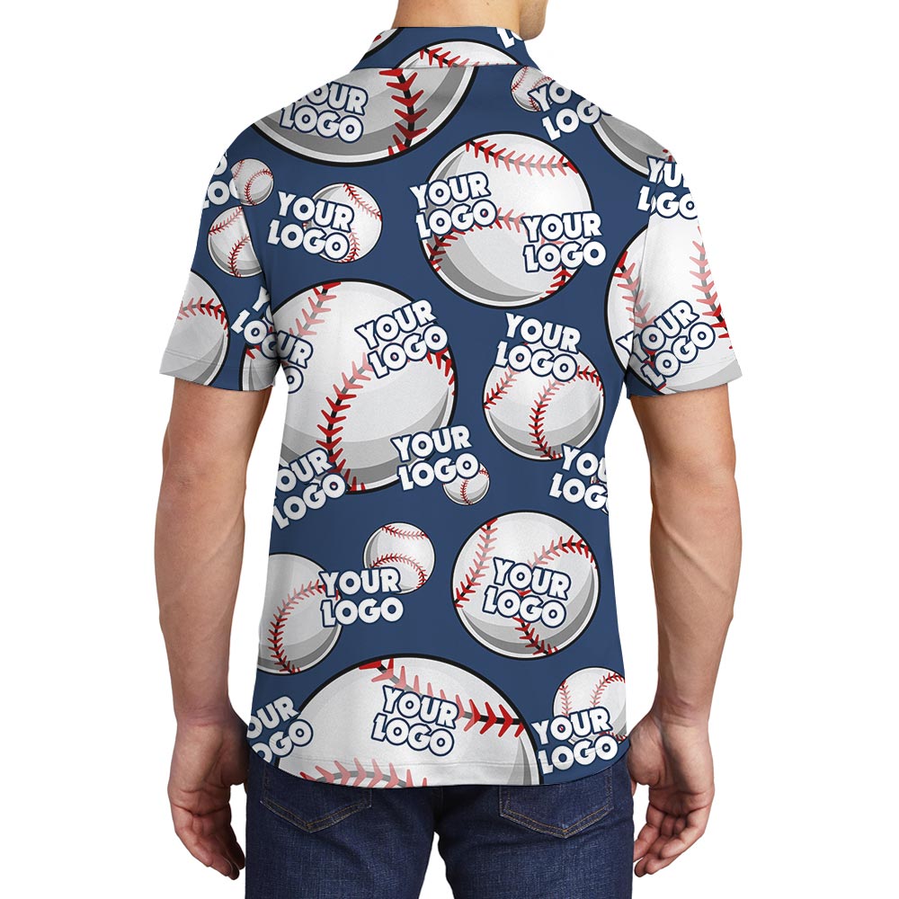 Personalized Own Logo Hawaiian Baseball Polo Men