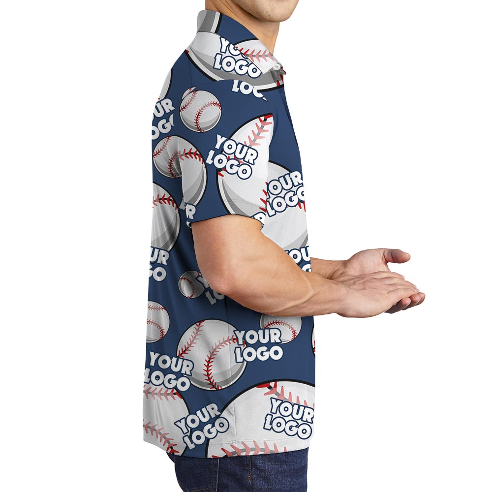 Personalized Own Logo Hawaiian Baseball Polo Men