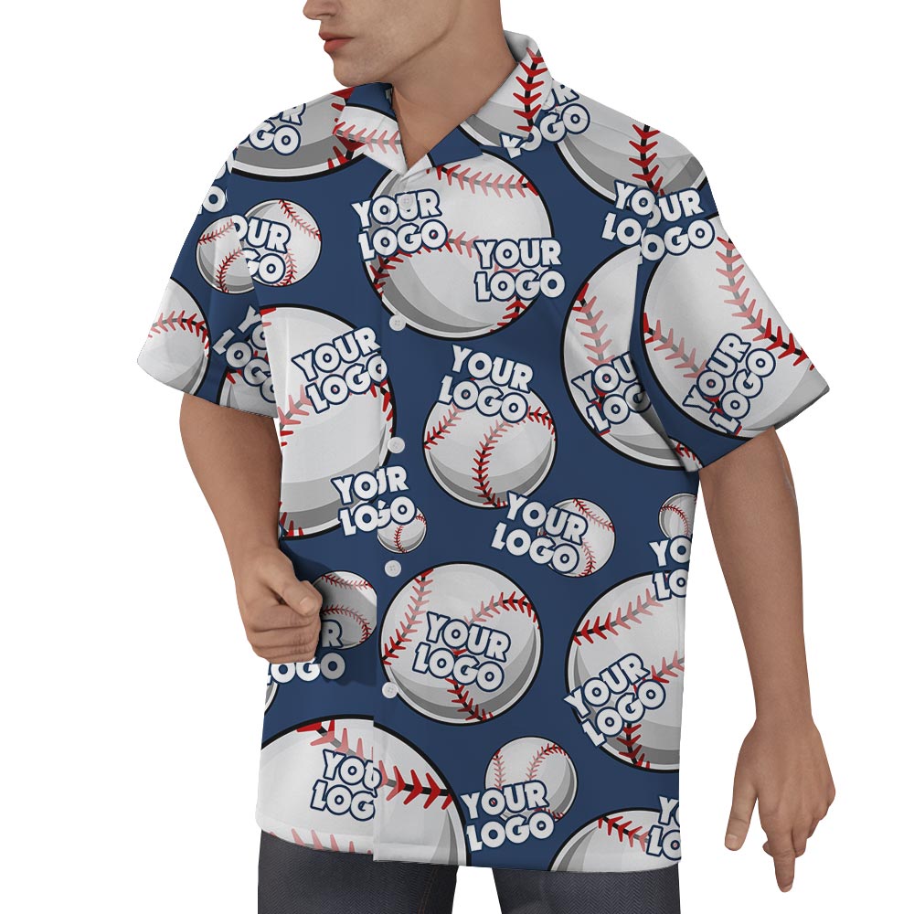 Custom Logo Baseball Hawaiian Shirts Men