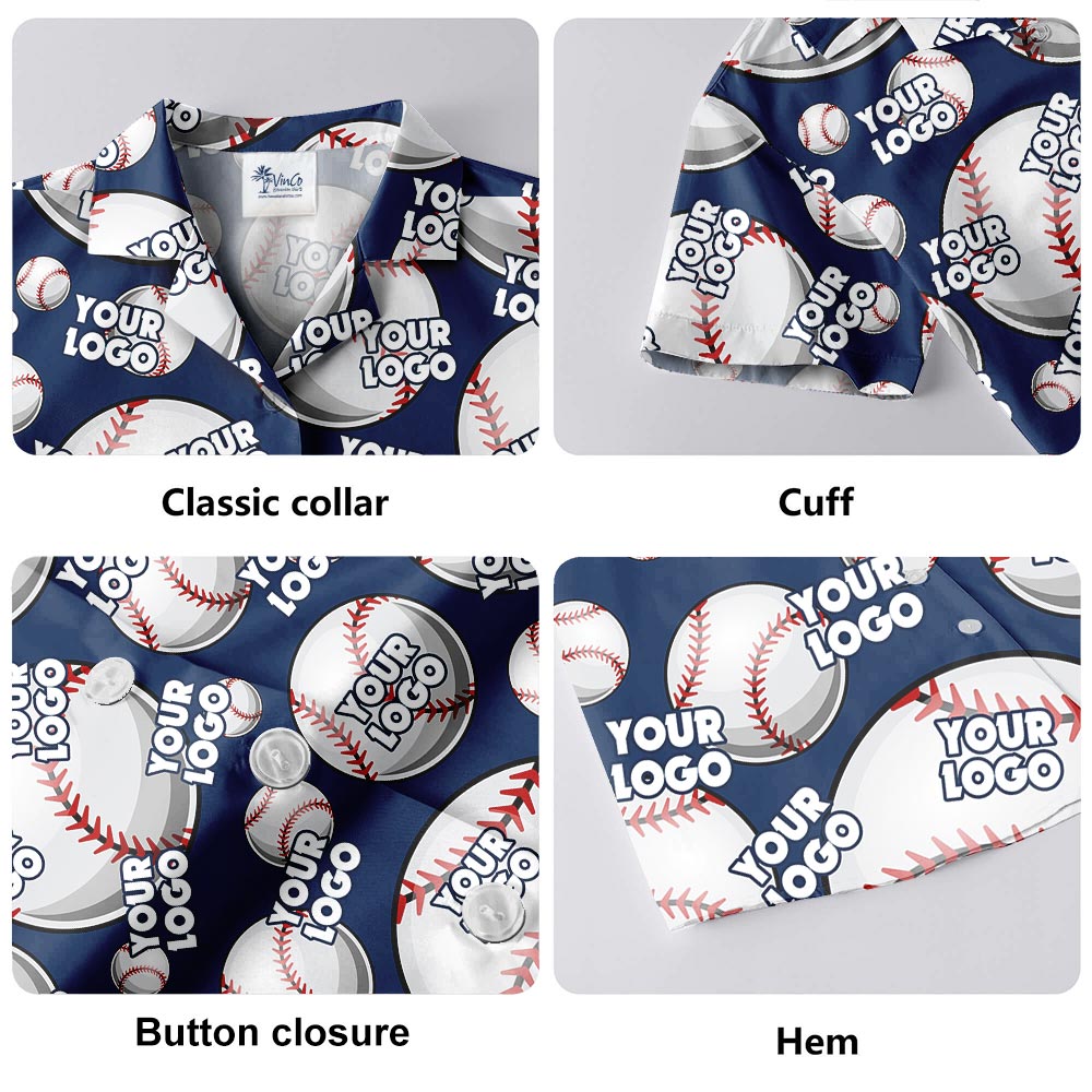 Custom Logo Baseball Hawaiian Shirts Men