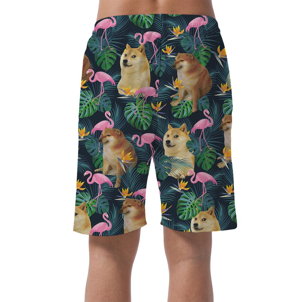 Doge Meme Pattern Hawaiian Shorts Men