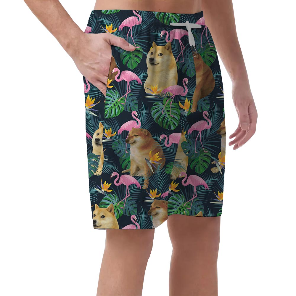 Doge Meme Pattern Hawaiian Shorts Men