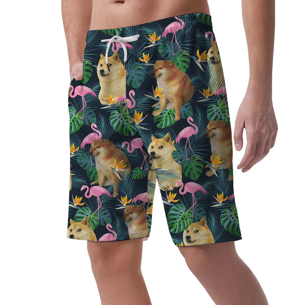 Doge Meme Pattern Hawaiian Shorts Men