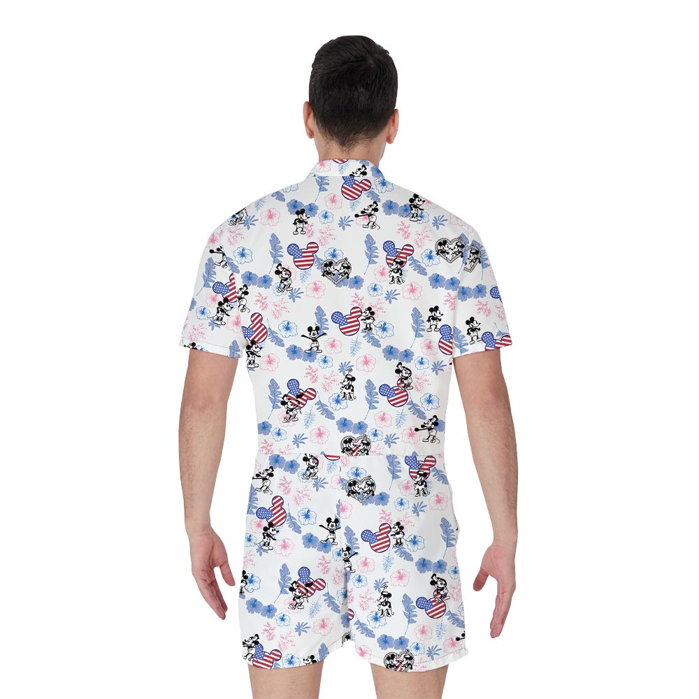 Steamboat Willie Mickey Minnie Patriotic Male Romper