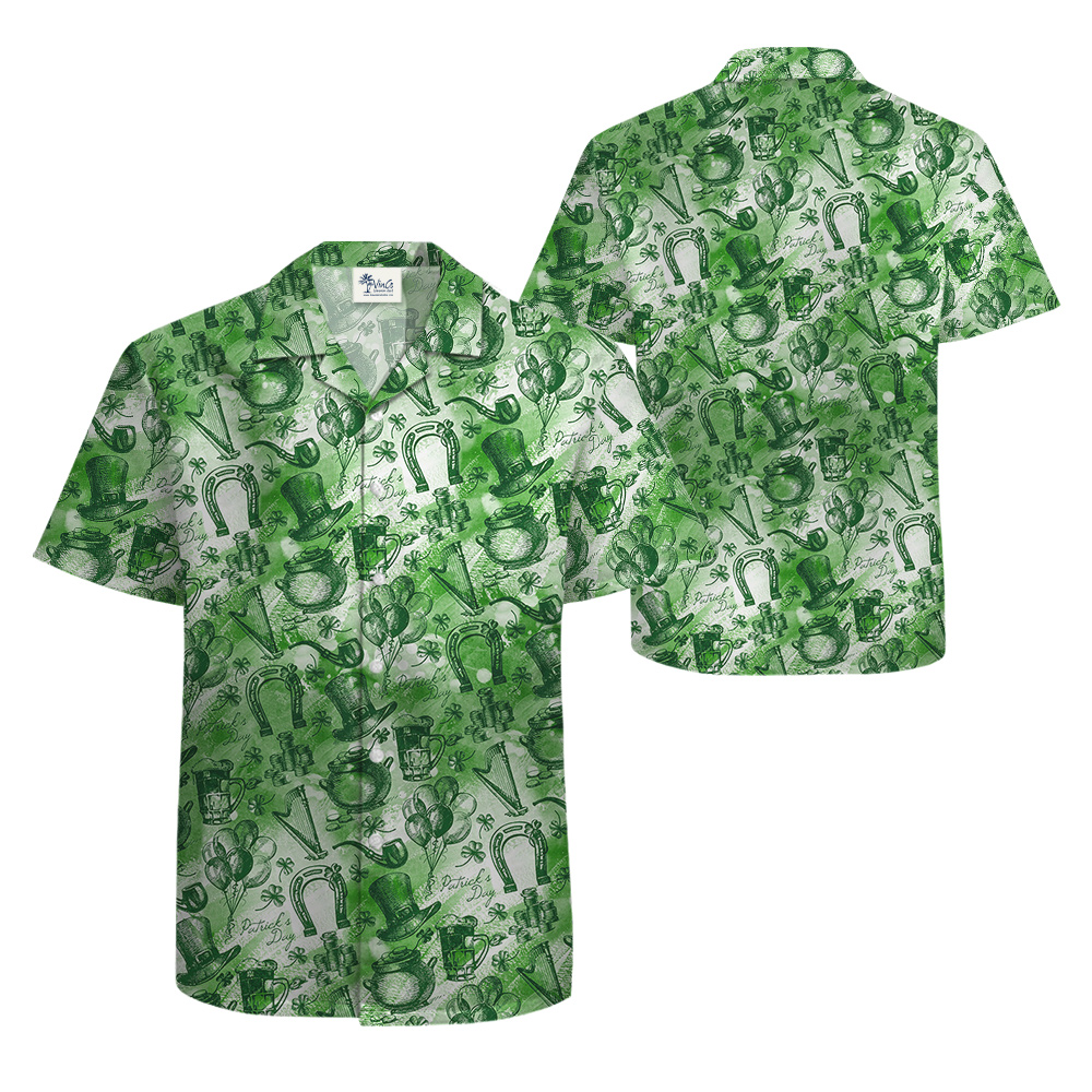 Lucky Shamrock Paradise Hawaiian Shirt for Men