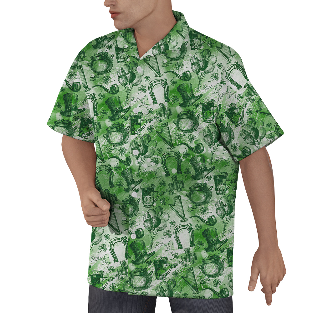 Lucky Shamrock Paradise Hawaiian Shirt for Men