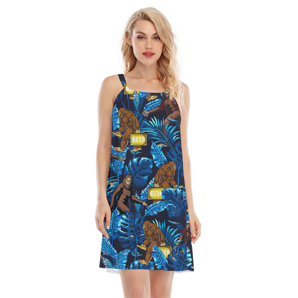 Tropical Bigfoot Beer Blue Hawaiian Cami Dress - variant image 1