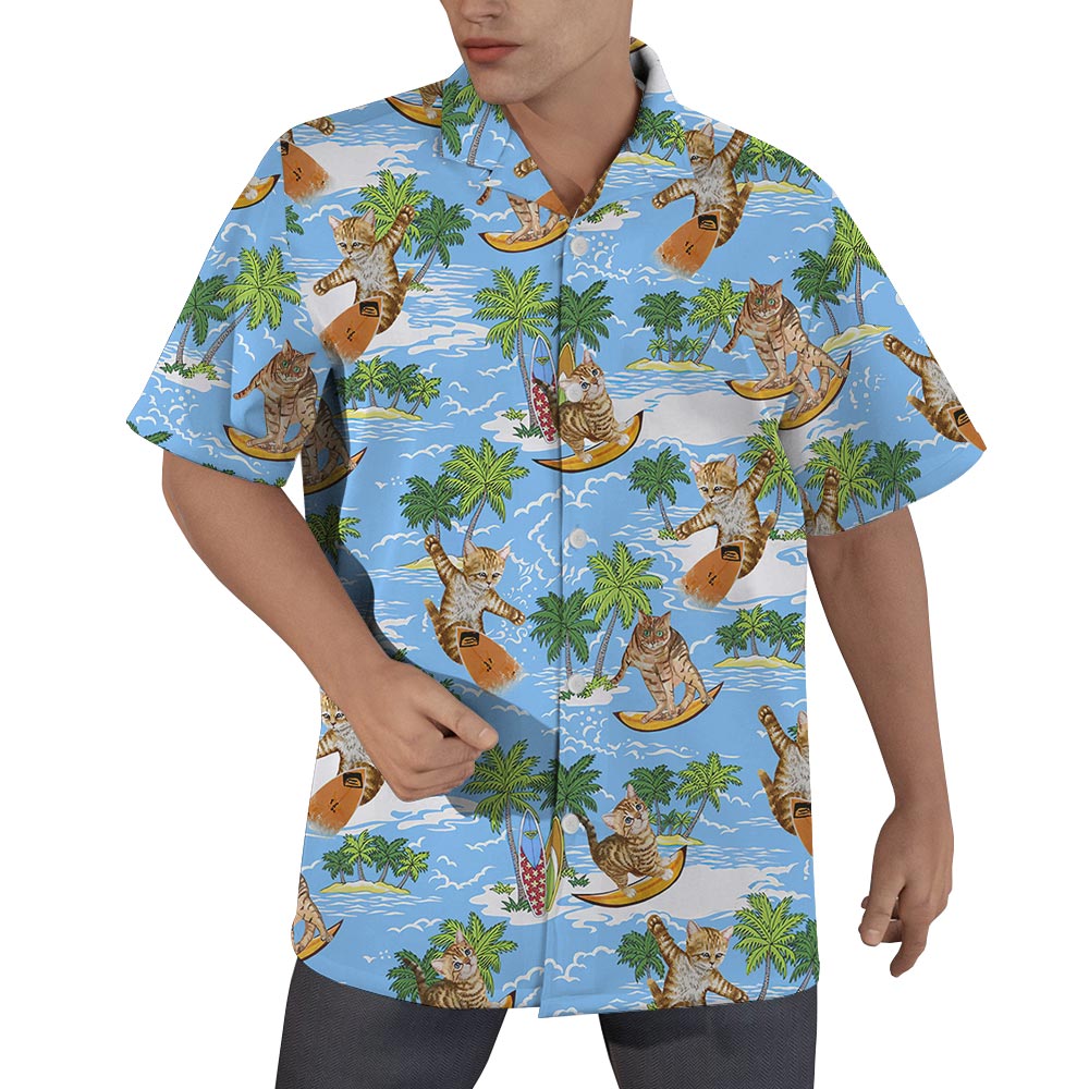 Funny Meow Loving Hawaiian Shirt Men - variant image 1