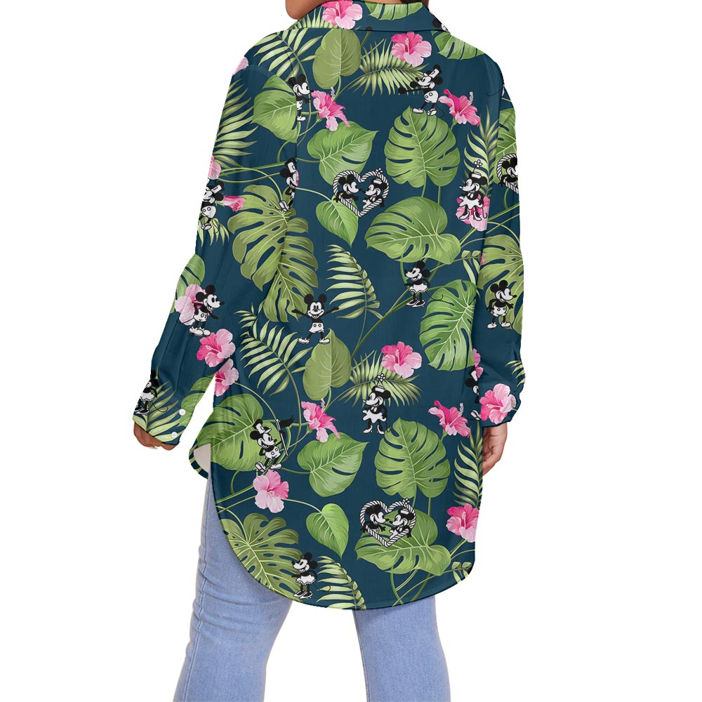 Mickey Minnie Plus Size Women's Hawaii Shirt Steamboat Willie