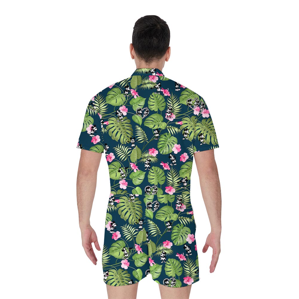 Tropical Male Romper With Mickey Minnie Steamboat Willie