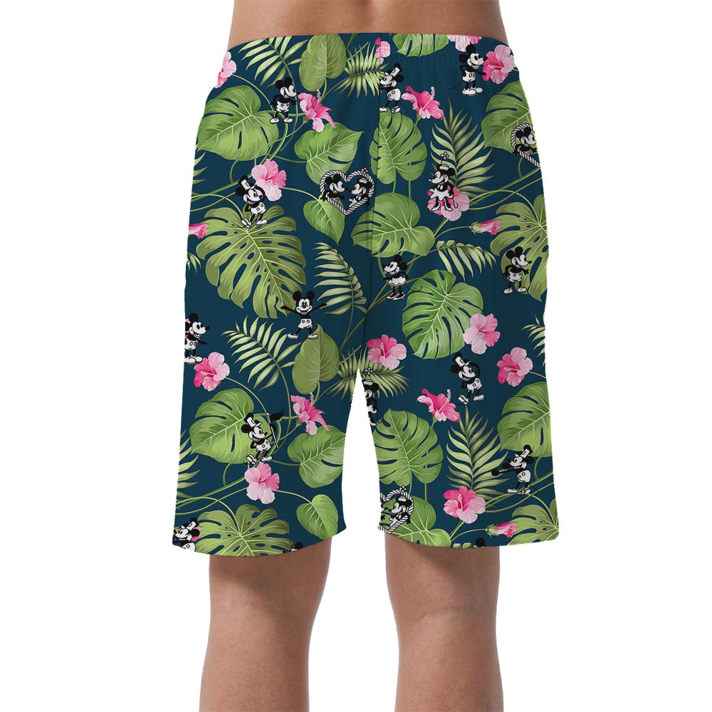 Mickey Minnie Steamboat Willie Men's Beach Shorts