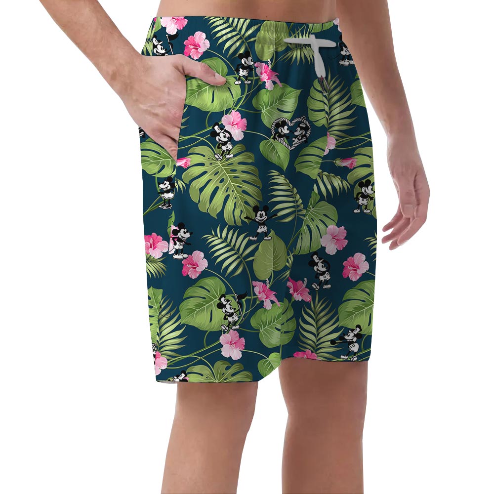 Mickey Minnie Steamboat Willie Men's Beach Shorts