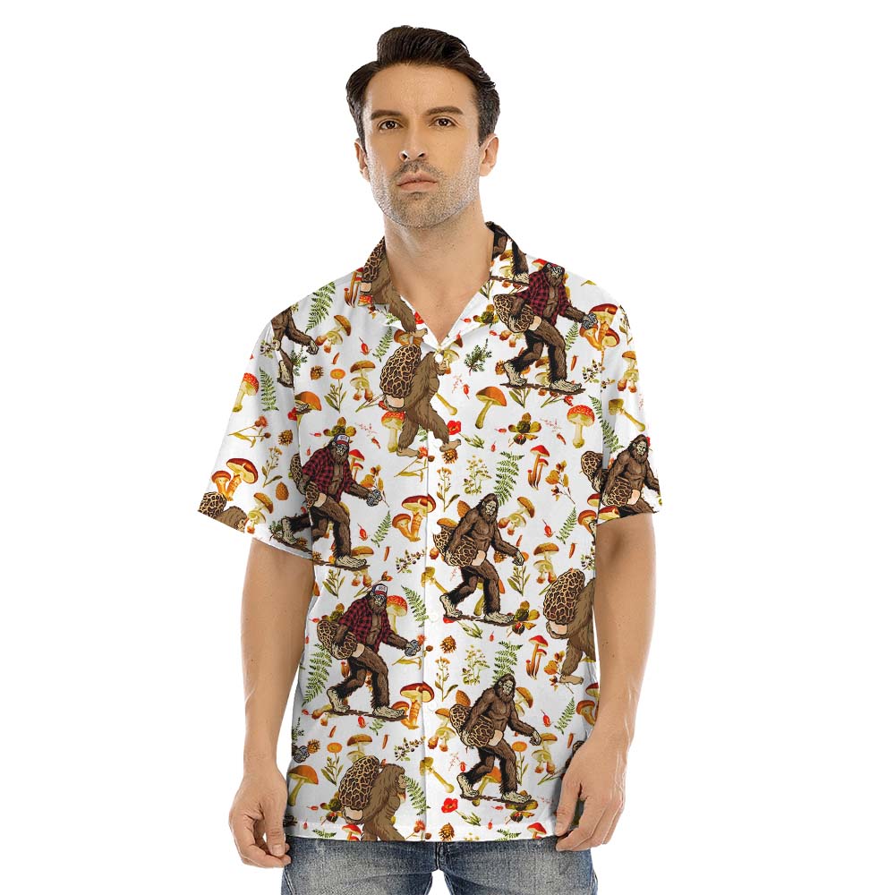 Sasquatch Mushroom Matching Hawaiian Outfits For Family And Dogs