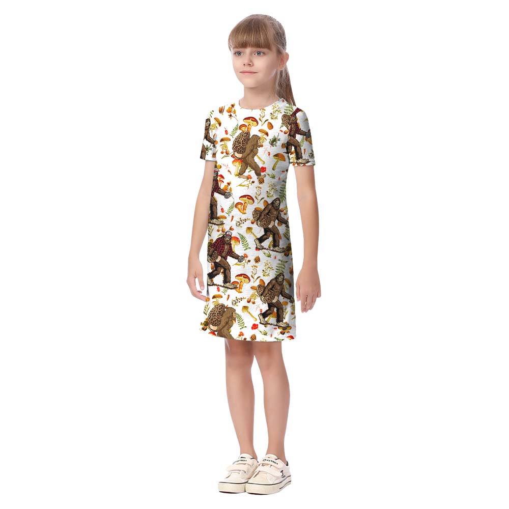 Sasquatch Mushroom Matching Hawaiian Outfits For Family And Dogs