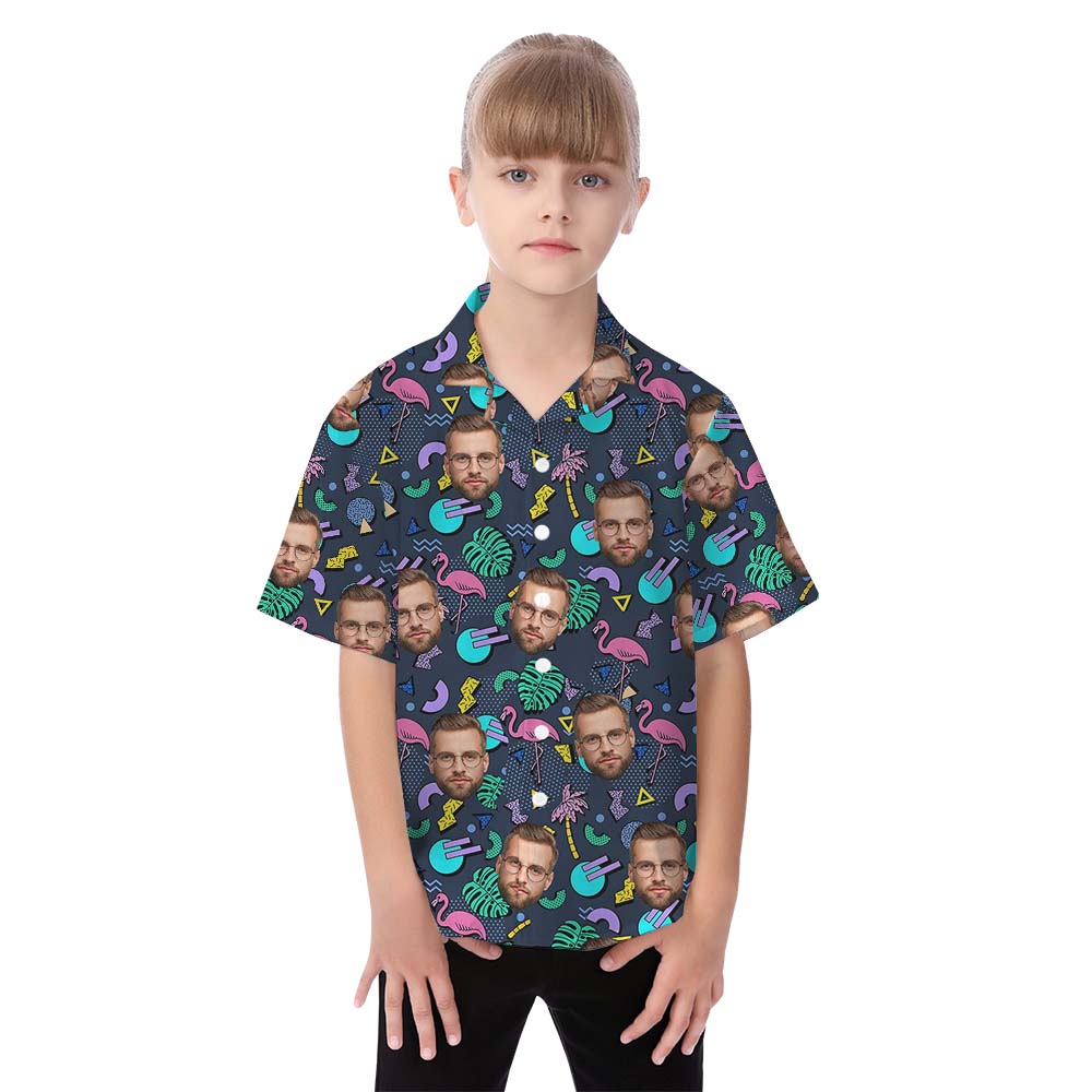 Custom Flamingo Matching Hawaiian Shirt With 5 Faces