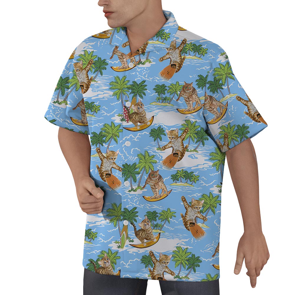 Funny Meow Loving Hawaiian Shirt Men