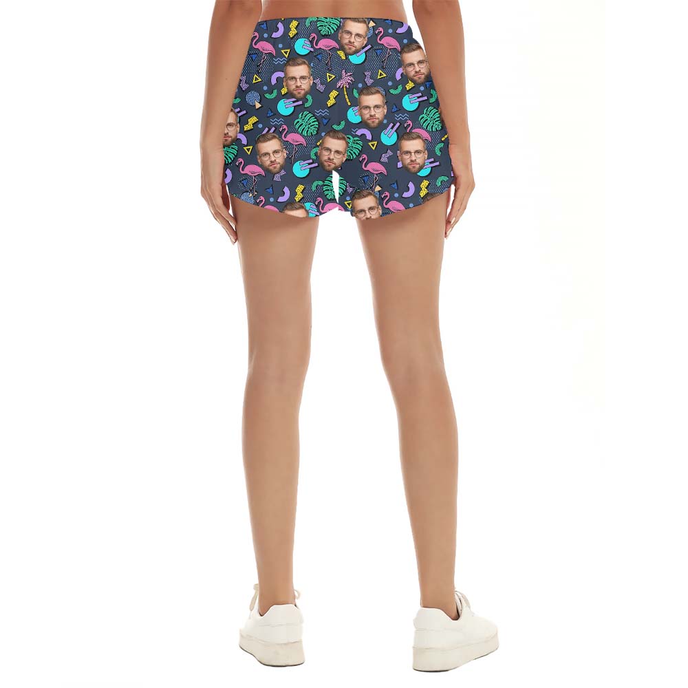 Flamingo Pattern Hawaiian Women's Shorts With 2 Faces