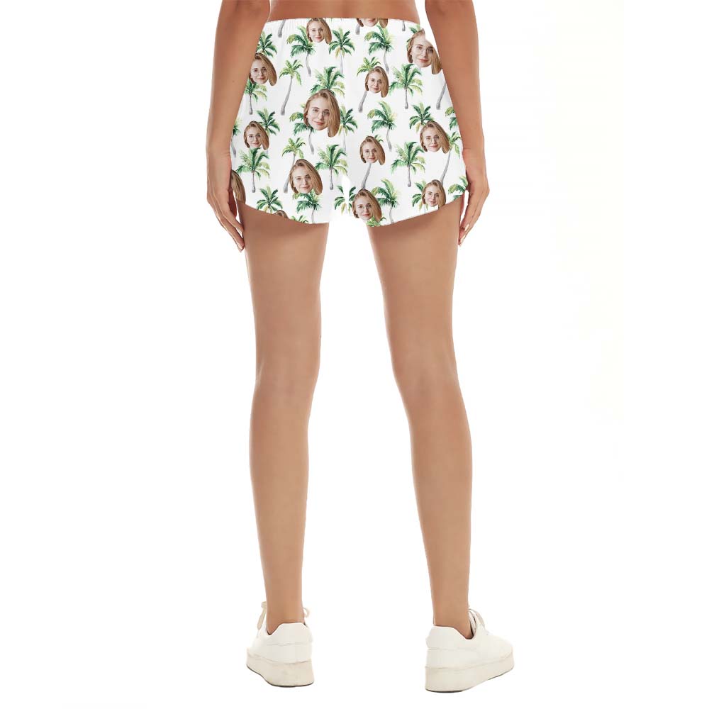 Multiple Face Custom White Tropical Palm Women's Shorts