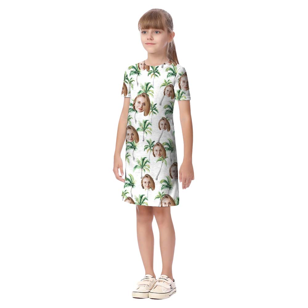 Matching Family White Palm Custom Hawaiian Shirt With Logos