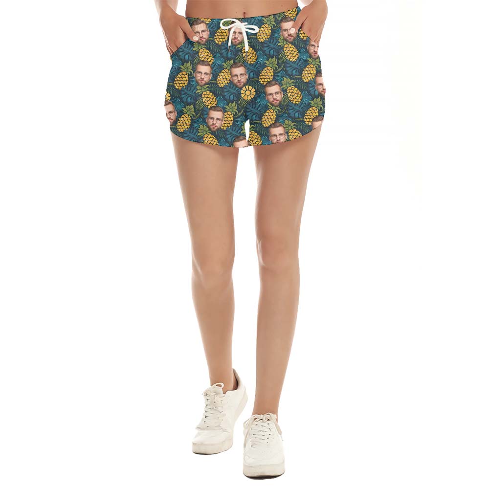 Pineapple Tropical Women Beach Shorts With More Custom Faces - variant image 1