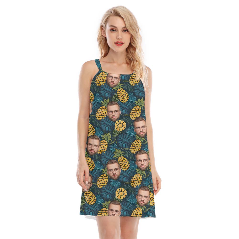 Custom Group Photo Pineapple Aloha Cami Dress - variant image 1