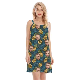 Custom Group Photo Pineapple Aloha Cami Dress