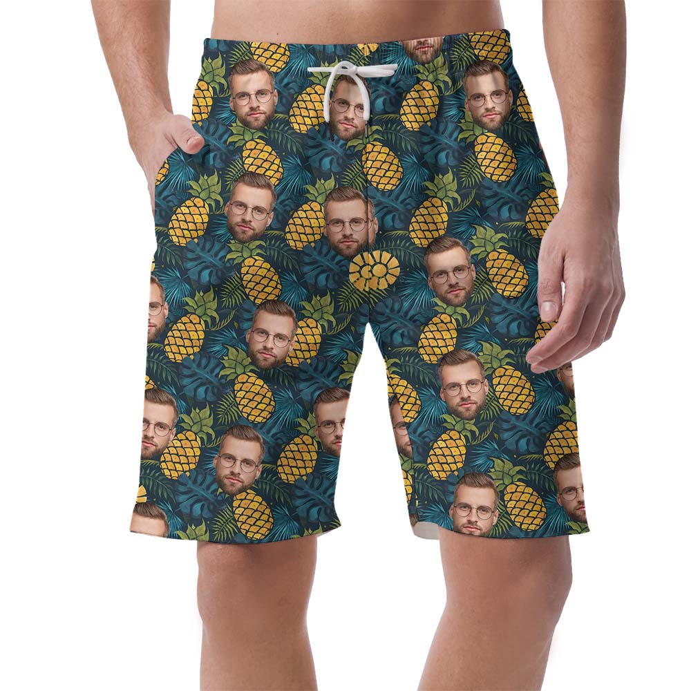 Personalized Party Face Pineapple Hawaiian Shorts For Men - variant image 1