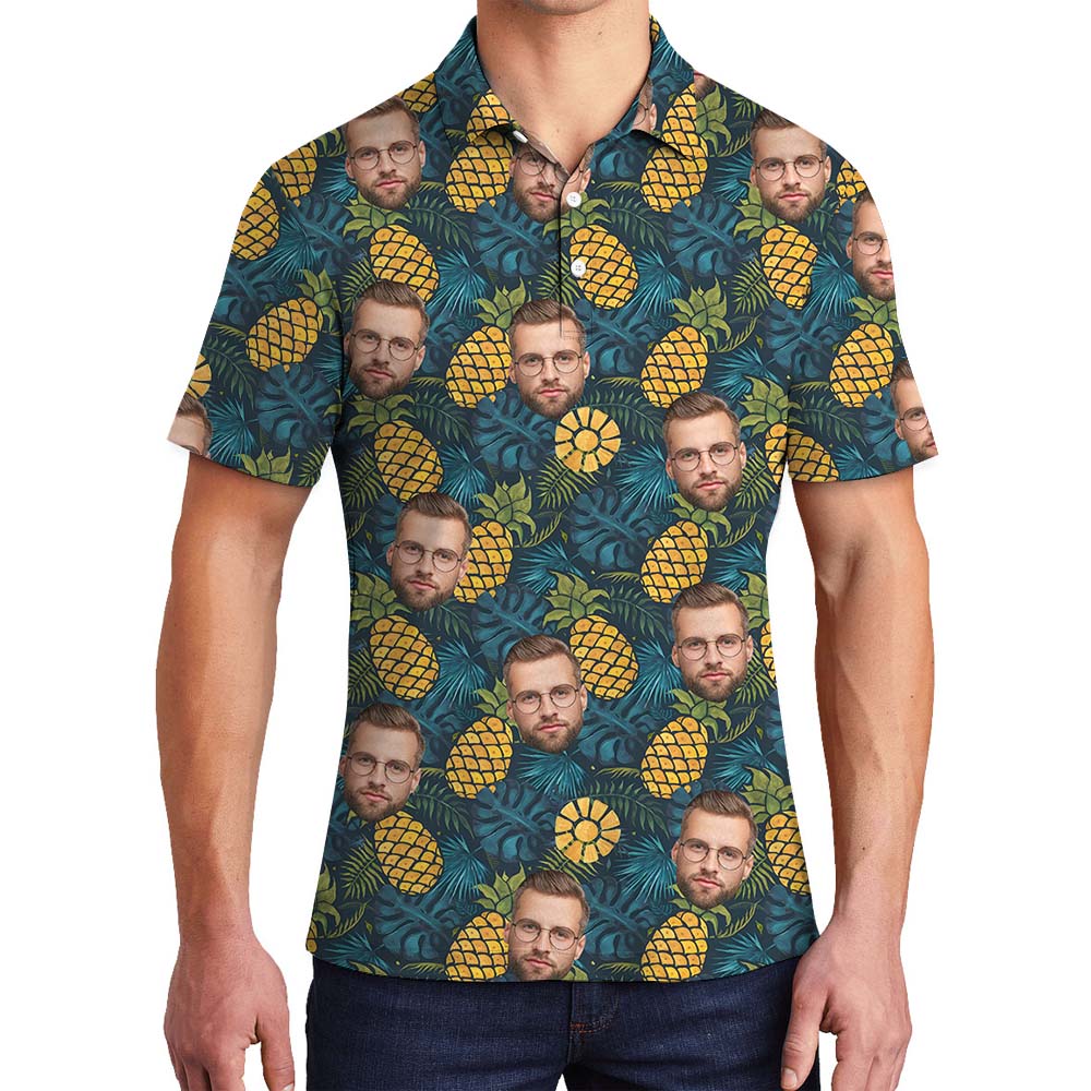 Group Face Personalized Men's Tropical Polo Shirts - variant image 1