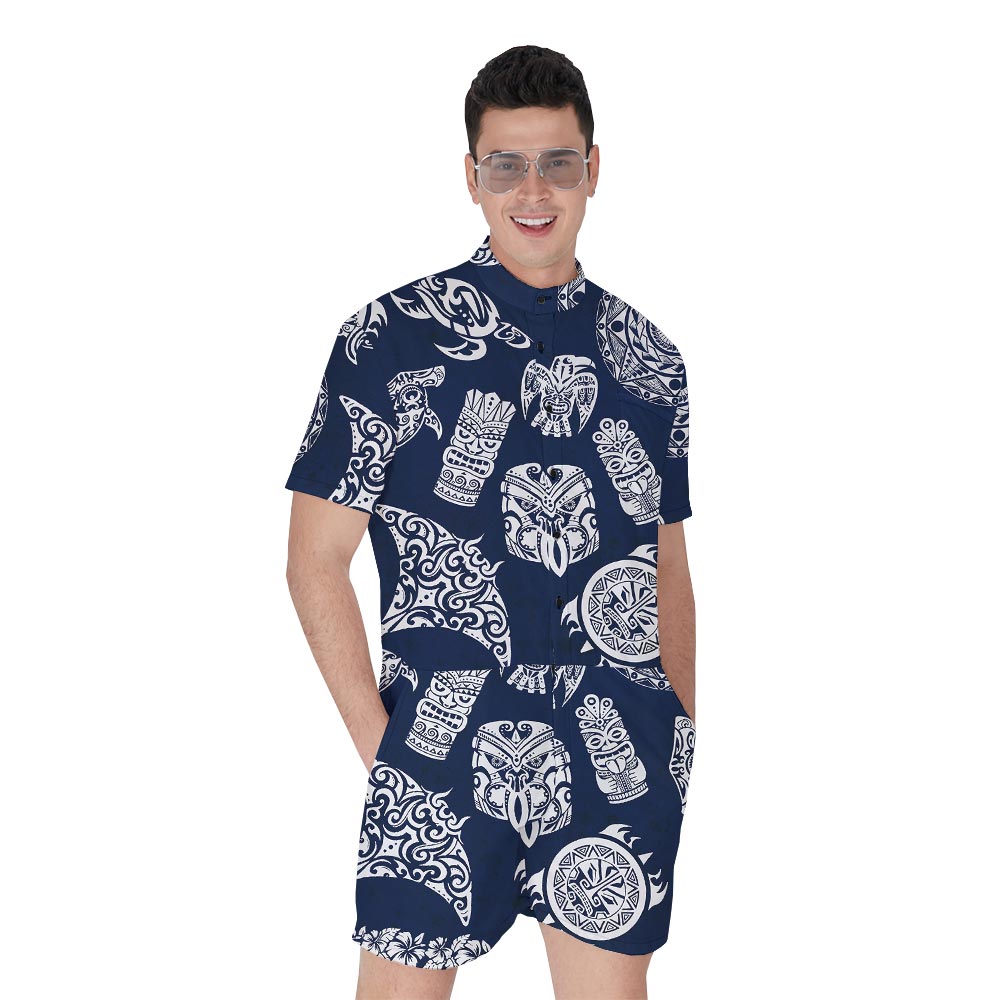 Tiki Hawaiian Men's Romper For Summer Vacation - variant image 1