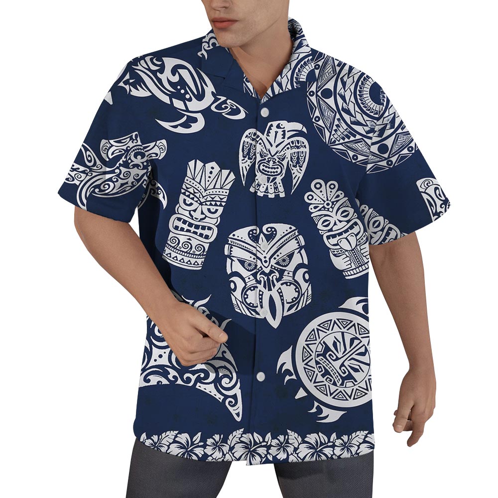 Hawaiian Shirt Men With Tiki Pattern - variant image 1