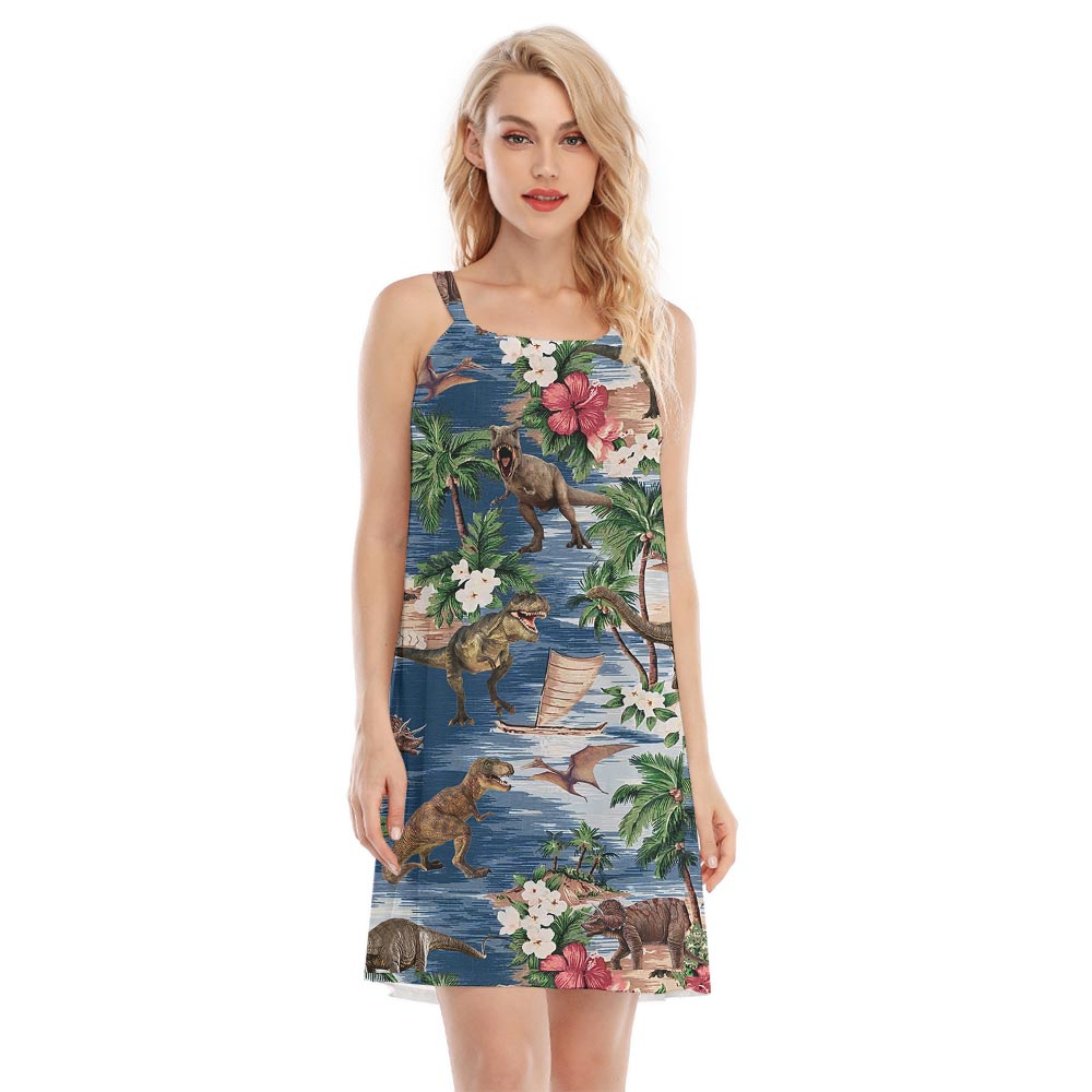 Dinosaur Women Hawaiian Cami Dress - variant image 1