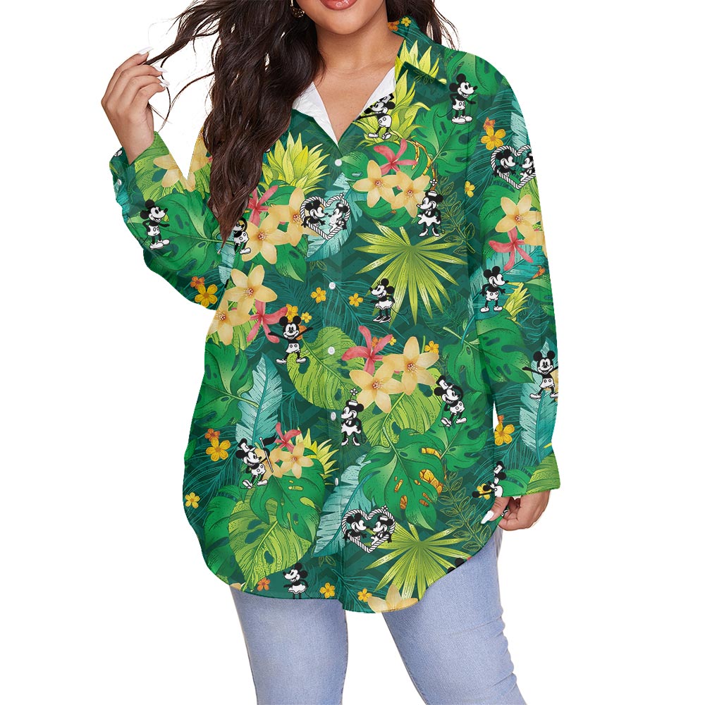 Mickey Minnie Plus Size Aloha Shirt Steamboat Willie - variant image 1