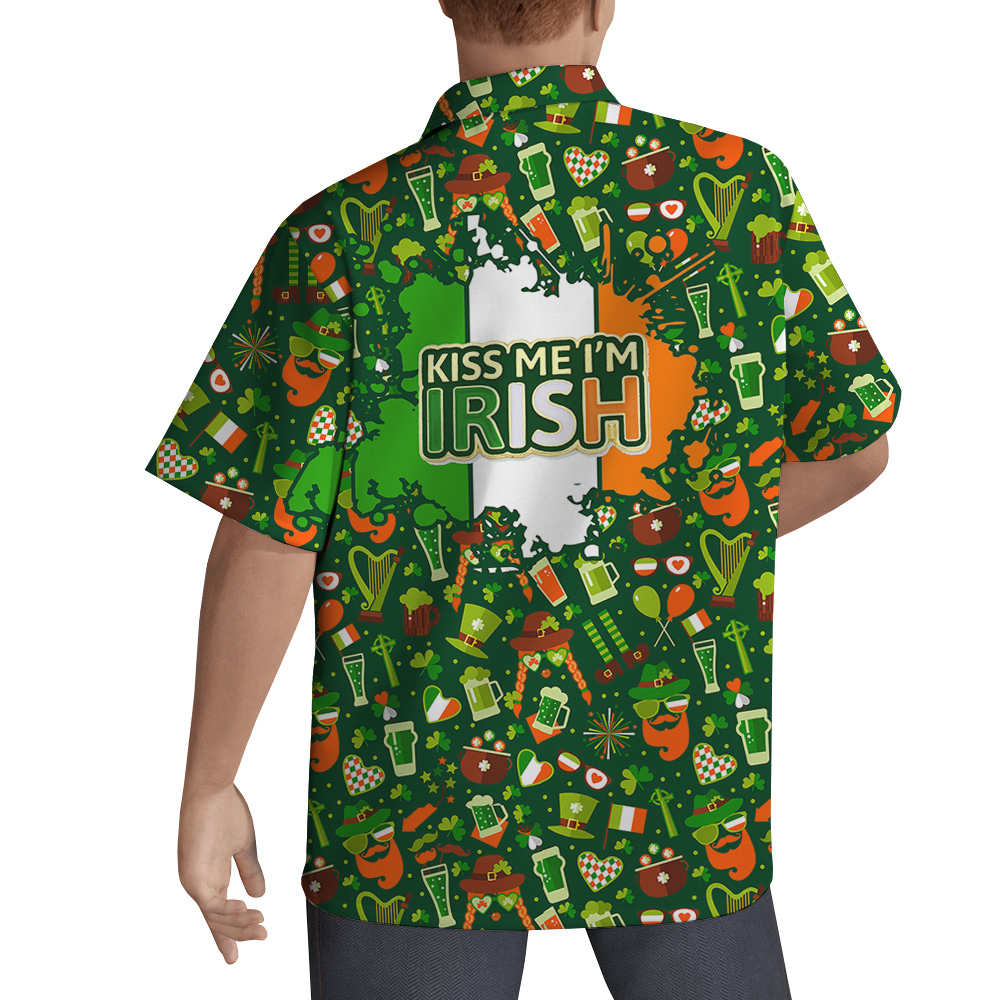 Kiss me Im Irish St Patrick Day Hawaiian Shirt for Men - variant image 1