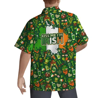 Kiss me Im Irish St Patrick Day Hawaiian Shirt for Men