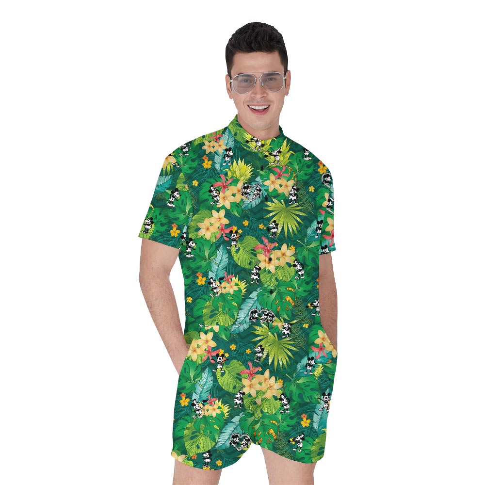 Steamboat Willie Mickey Minnie Tropical Romper For Male - variant image 1