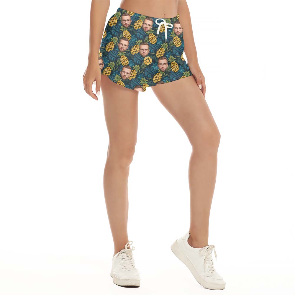 Pineapple Tropical Women Beach Shorts With More Custom Faces