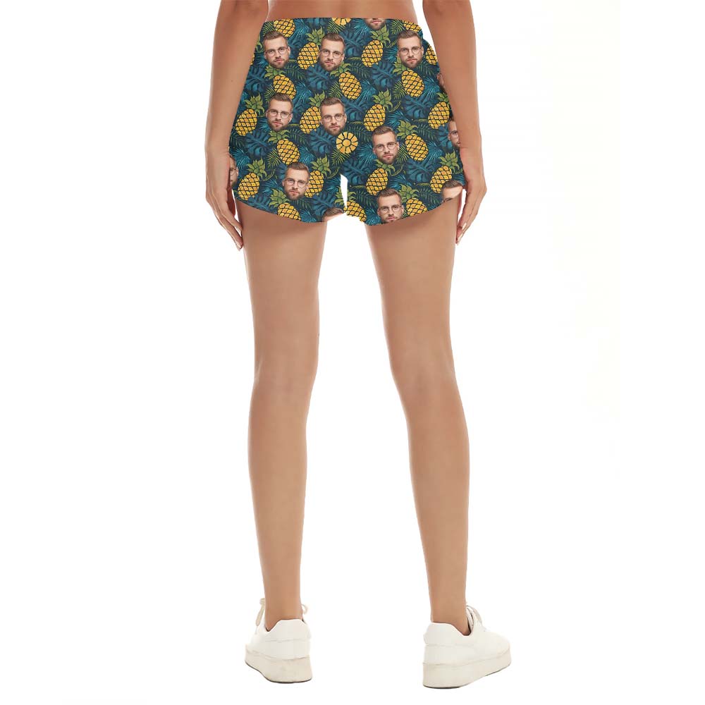 Pineapple Tropical Women Beach Shorts With More Custom Faces