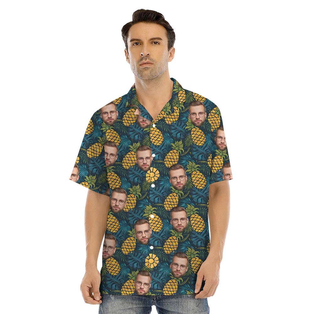 Custom Family Faces Hawaiian Pineapple Shirt For Family And Dogs