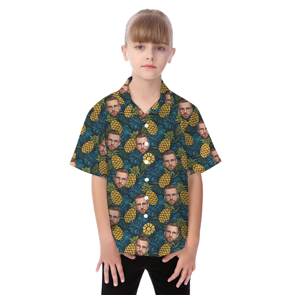 Custom Family Faces Hawaiian Pineapple Shirt For Family And Dogs