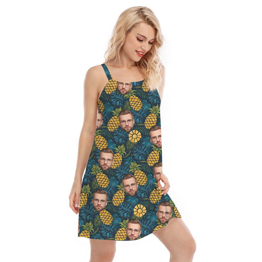 Custom Group Photo Pineapple Aloha Cami Dress