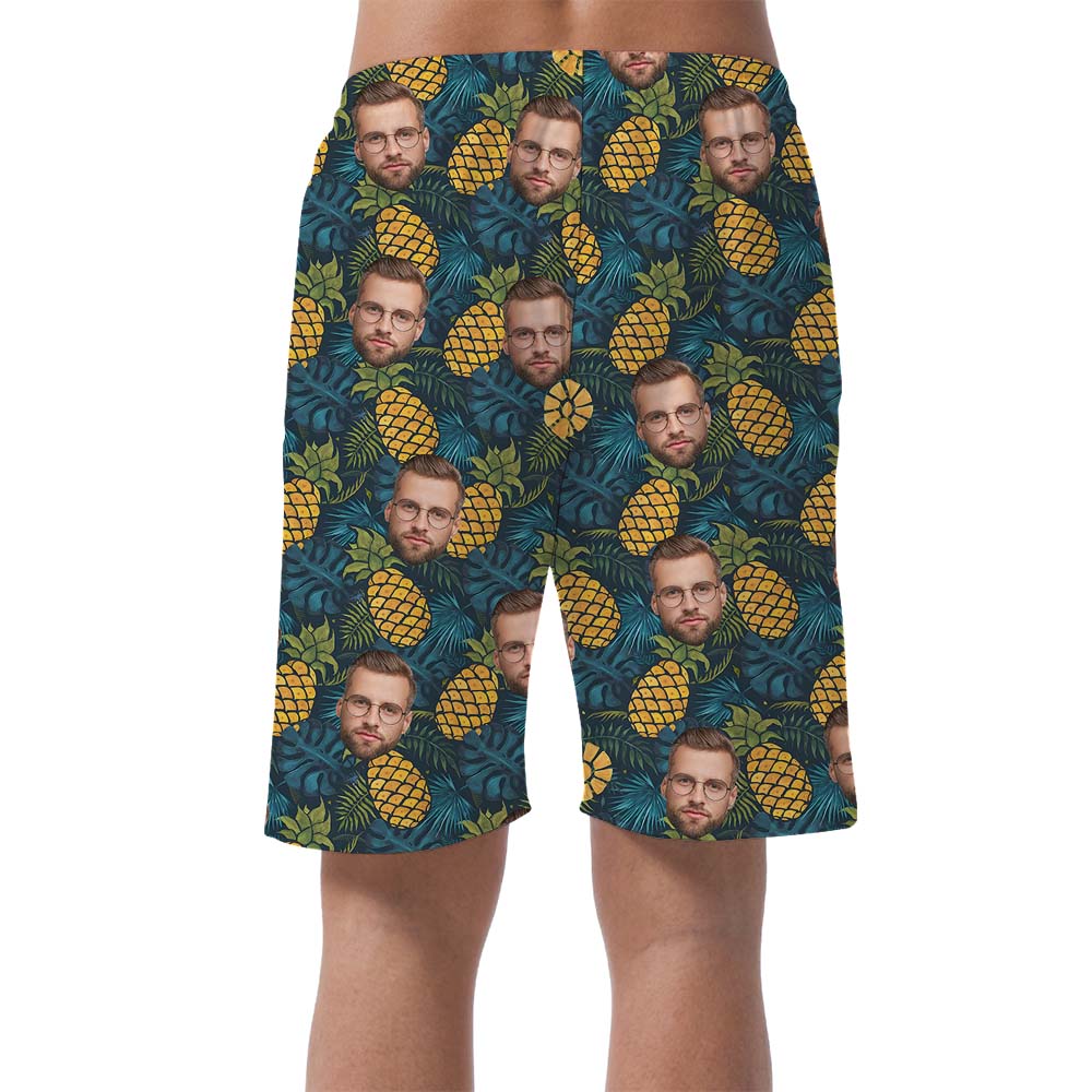 Personalized Party Face Pineapple Hawaiian Shorts For Men