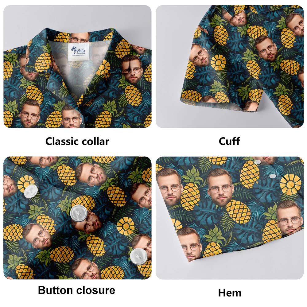 Multi-Face Custom Pineapple Hawaiian Shirt