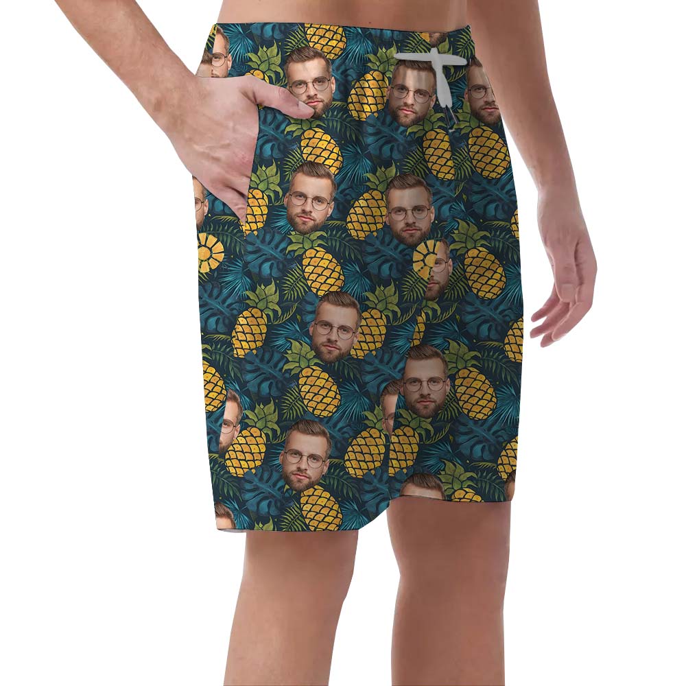 Personalized Party Face Pineapple Hawaiian Shorts For Men