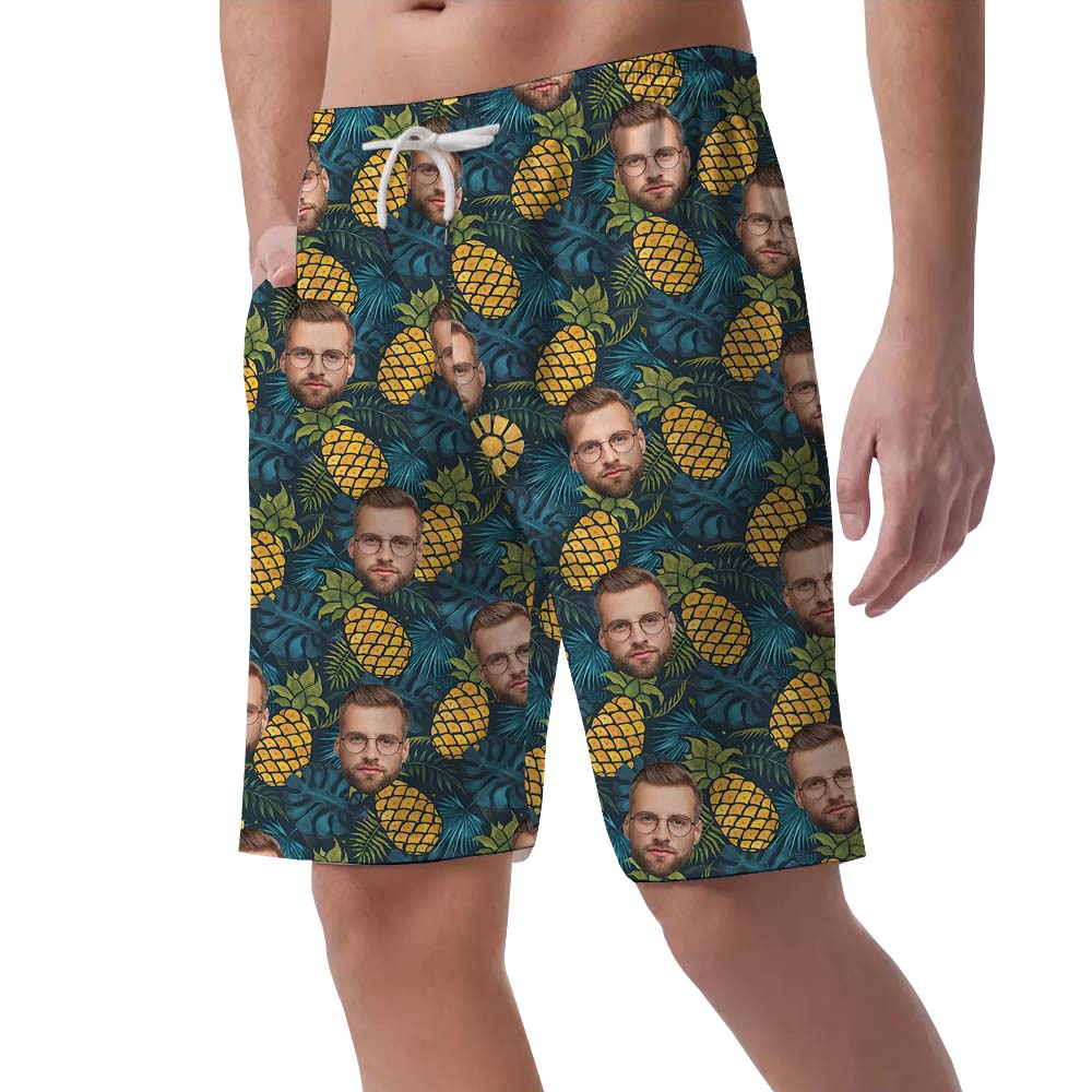 Personalized Party Face Pineapple Hawaiian Shorts For Men