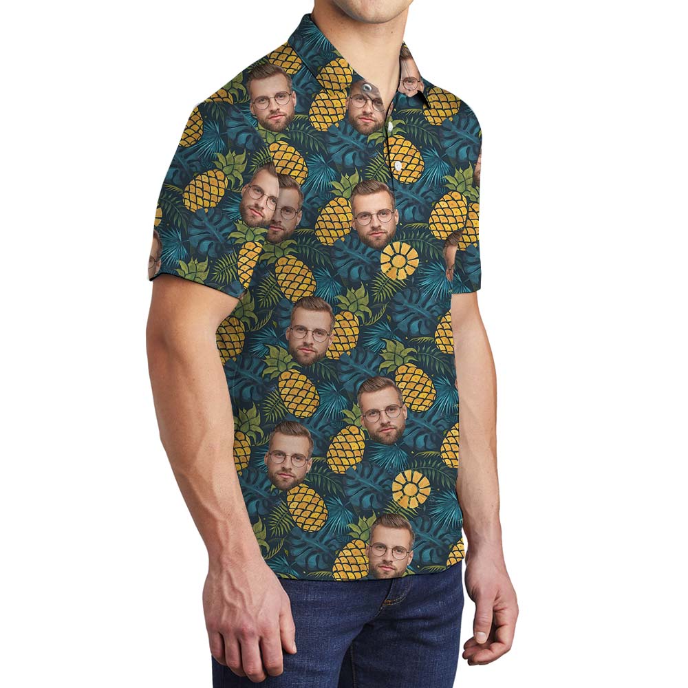 Group Face Personalized Men's Tropical Polo Shirts