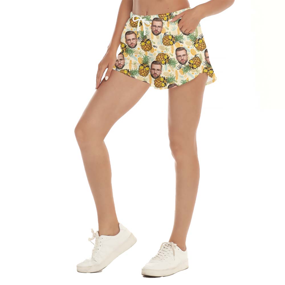 Personalized Tropical Face Hawaiian Women's Shorts