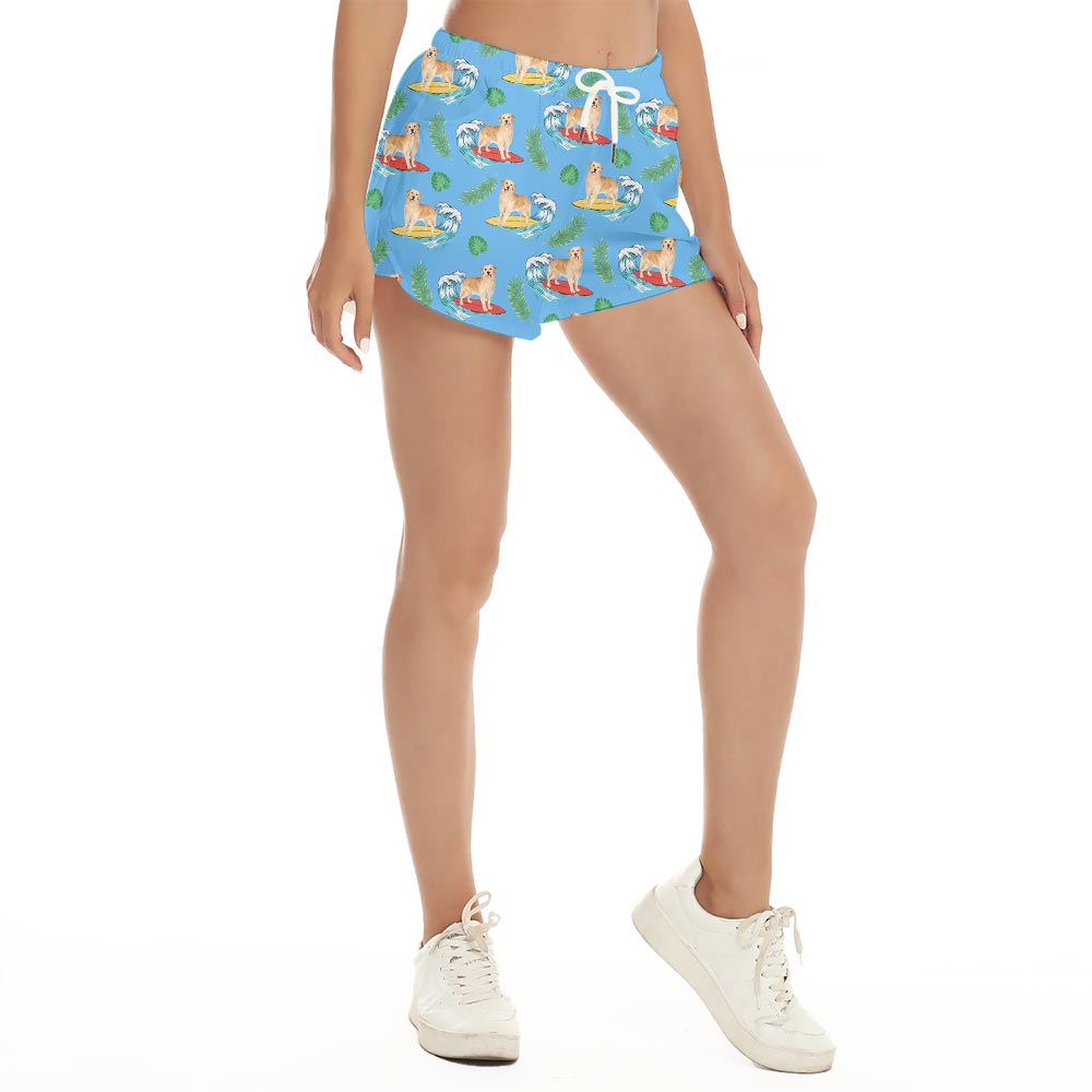 Matching Dog Print Hawaiian Shorts Women