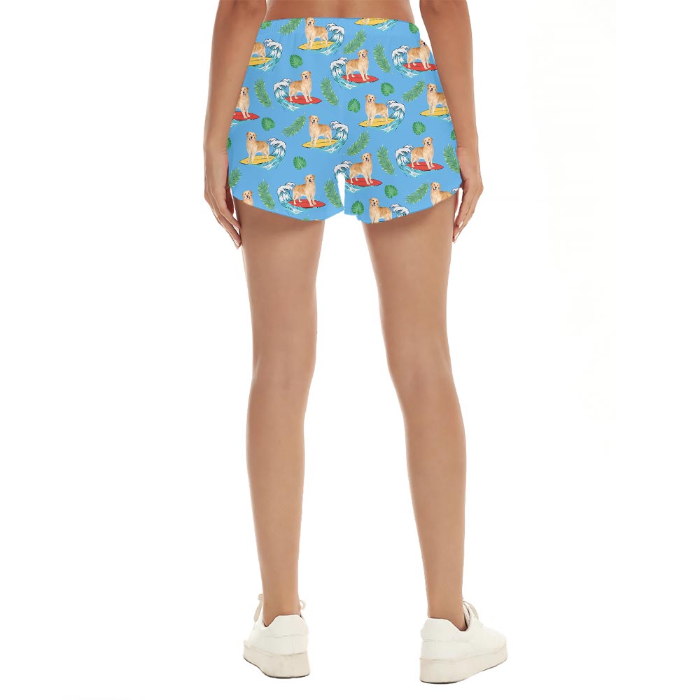 Matching Dog Print Hawaiian Shorts Women