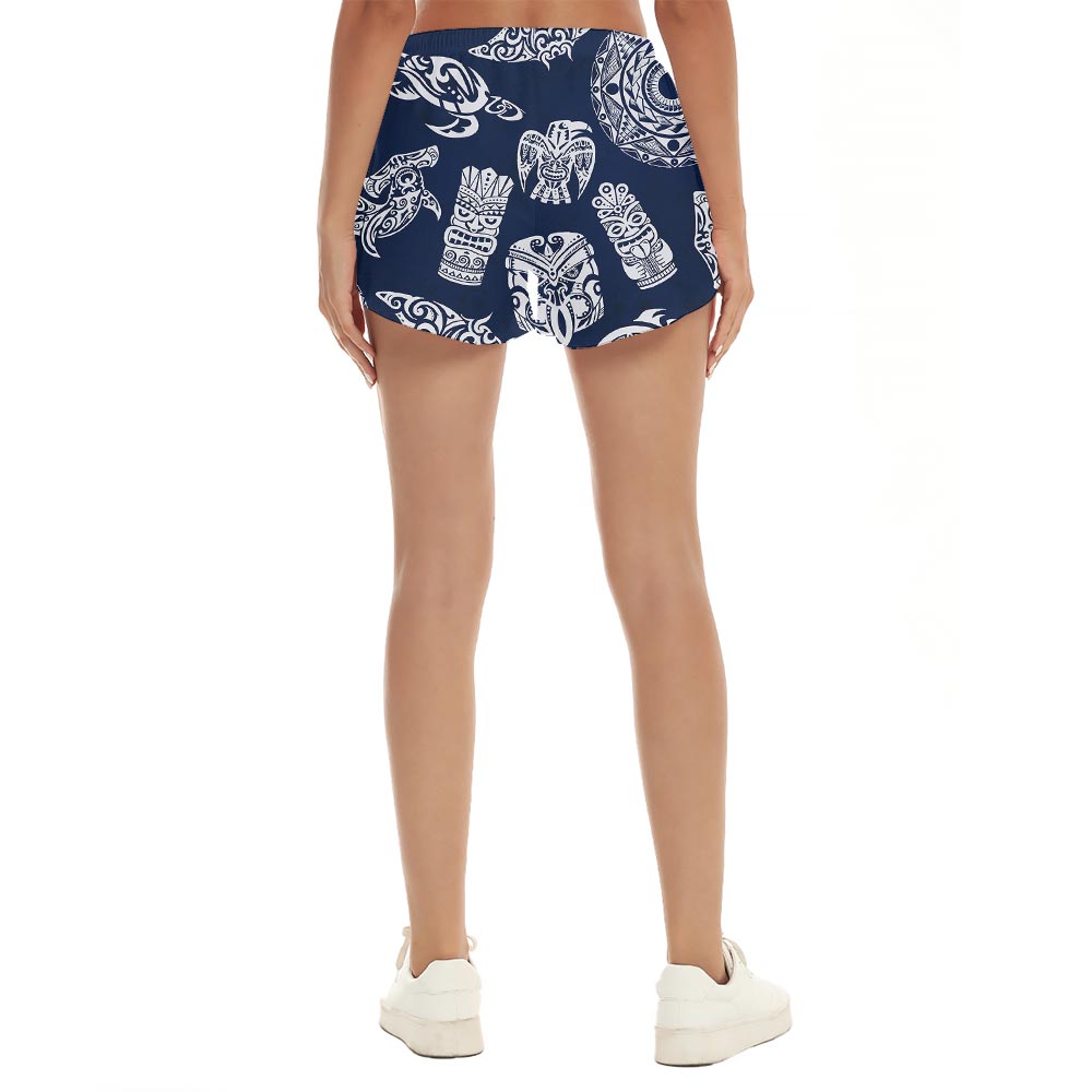 Hawaiian Shorts Women With Tiki Pattern