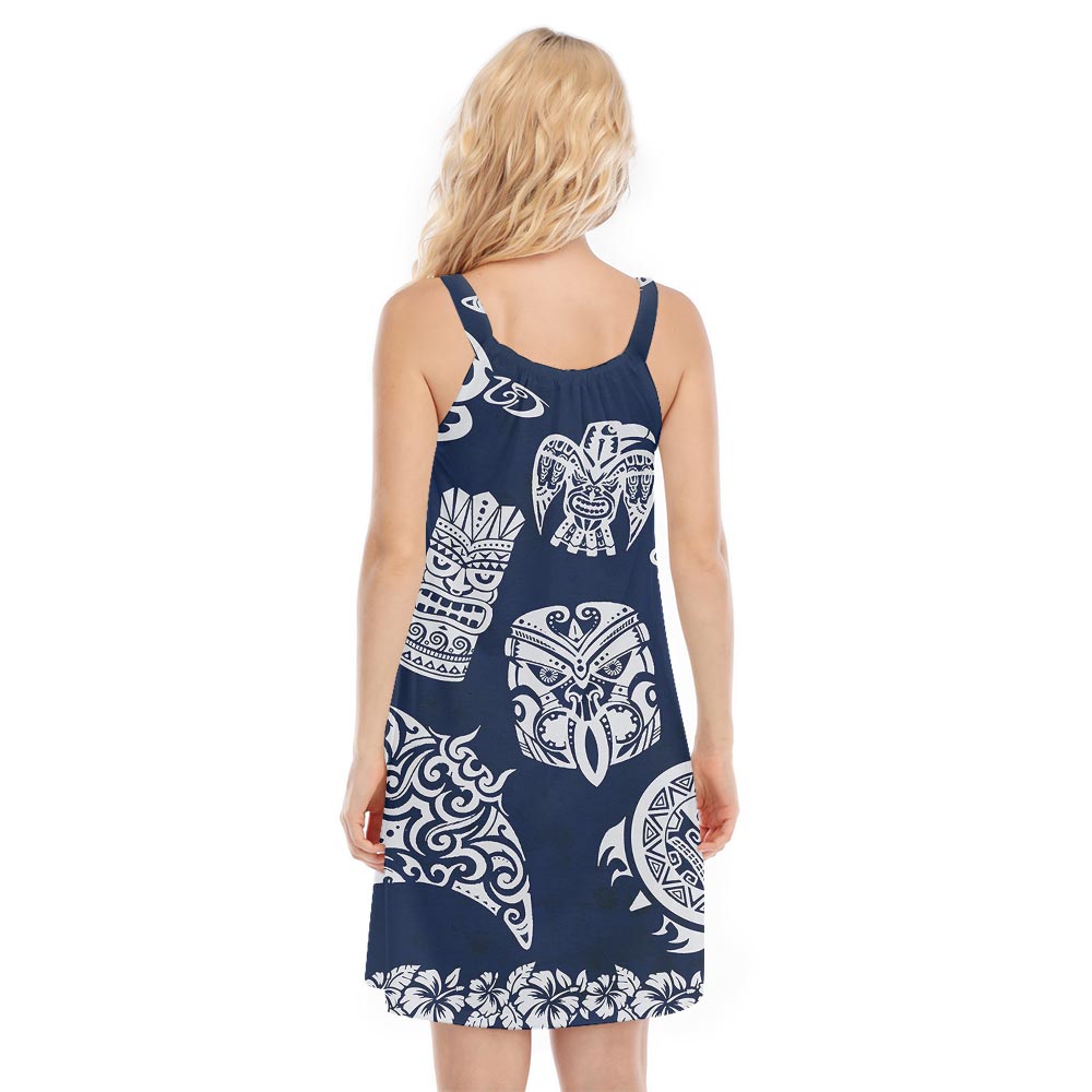 Tiki Print Women's Hawaiian Cami Dress